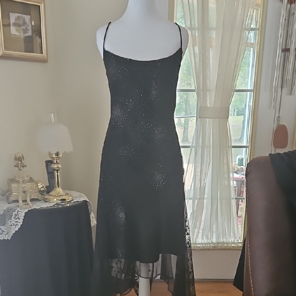 Sparkly Black High Low Dress